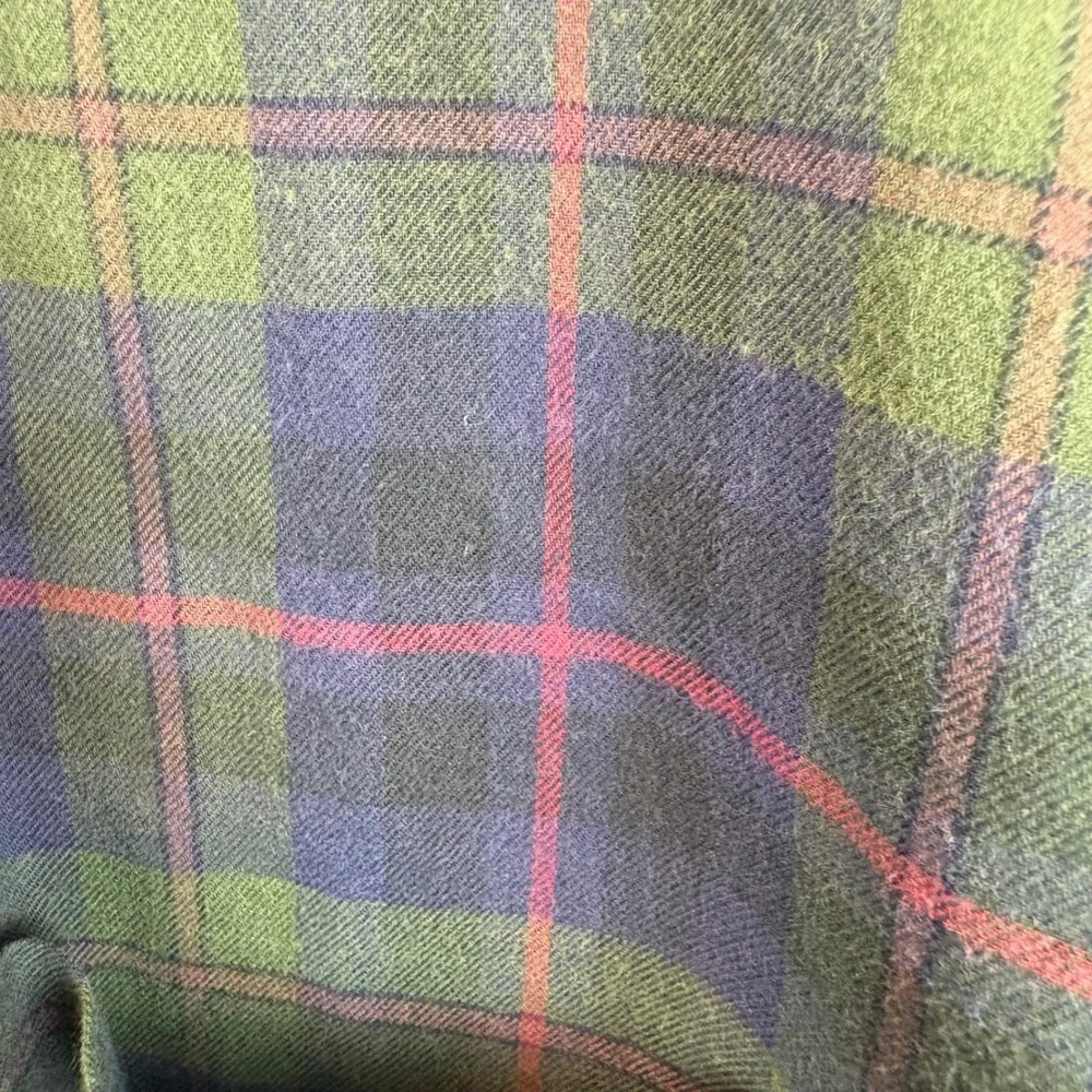 Vintage Ralph Lauren Blaire Flannel Shirt XL Tartan Green Navy Red Plaid Cotton
